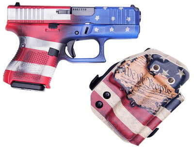 USED Glock G26 Gen 5, 9mm, 3.43" Barrel, (3) 10-Rd, Constitutional Carry Flag, Fixed Sights, Front Serrations - $399.99 