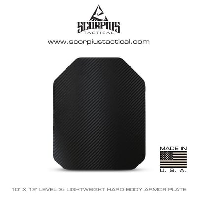  $10 OFF! 10x12 Level 3+ Lightweight Stand Alone Hard Body Armor Plate - Multi Curve - $245.95