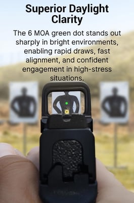 Osight SE Green 6 Moa Dot Enclosed Optic, RMSc Footprint $149.99 (Free S/H over $49)