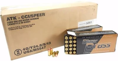 CCI Blazer 9mm 124gr FMJ 1000 Count - $234.99 