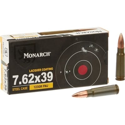 Monarch 7.62x39mm 123-Gr. FMJ 20 Rds - $5.49 (Free S/H over $25, $8 Flat Rate on Ammo or Free store pickup)