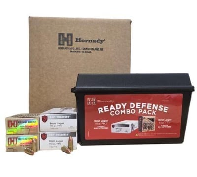Hornady Ready Defense Combo Pack 9mm, 115gr FMJ & FTX, 600rd Case - $249.99 + Free Shipping 