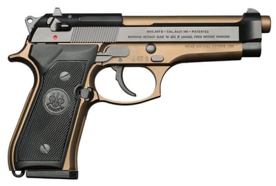 Beretta USA 92 Full Size 9mm Luger Single/Double 4.9" 15+1 Black Synthetic Grip Burnt Bronze Slide - $624.97 (E-mail Price) 