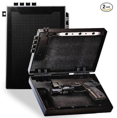 STOPBOX Gun Safe Alternative - Tactical Handgun Storage, Instant Access Portable Gun Case, TSA Compliant Gun Lock Box for Quick Handgun Access Black - 2PK (Full-Size Only) - $148.99 + FREE Shipping
