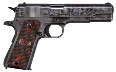 Auto Ordnance Thompson 1911 Victory Girls 45 ACP 5″ 7+1 Worn Black/Gray Cerakote Steel Checkered Wood w/US Logo Grip - $895.99