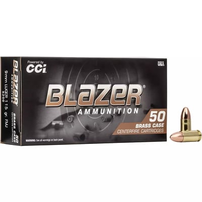 Blazer Brass 9mm 115-Grain FMJ 50 Rnd - $11.99 (possible $11.39 with Academy Credit Card) (Free S/H over $25, $8 Flat Rate on Ammo or Free store pickup)