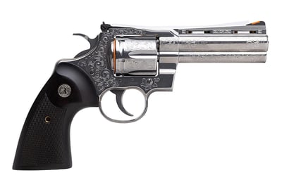 Colt Python 357 Magnum Double-Action Revolver with 4.25 Inch Barrel, Walnut Grips and Engraved Frame - $1949.99 