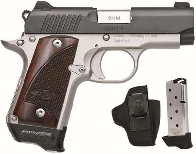 Kimber Micro 9 RTC 9mm 7+1 3.15" Ramped Barrel Black KimPro II Flared/Lowered Ejection Port Stainless Steel Slide Two Tone Grip - $492.19 (Free S/H on Firearms)