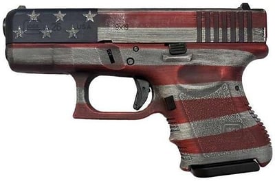 Glock G26 Gen 3 9mm 3.42" barrel 10 Rnds USA Flag Distressed Cerakote - $599.99 