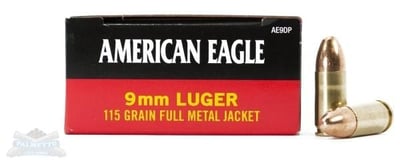 Federal American Eagle 115gr 9mm 50 Rnd - $18.99