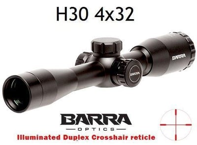 Barra Rifle Scope, BDC Reticle Capped Turrets (H30 4x32) - $84.49 w/code 3Y2R2MLE + Free Shipping (Free S/H over $25)
