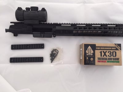 16 inch Stainless Steel 1-8 W/15" Keymod Upper W/UTG Red/Green Dot Minus BCG & Charging Handle - $299.99