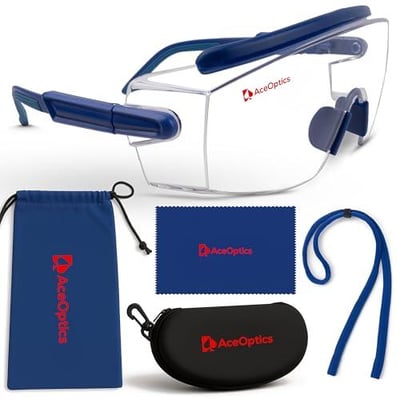 Aceoptics Science Goggles Adult – Blue Anti Fog Lab Safety Glasses Chemical Splash Goggles for Men – Complete Kit with Hard Case - $6.97 + FREE Shipping