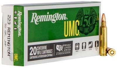 Remington UMC 223 Remington 50 Grain Jacketed Hollow Point 20 Rounds - $25 (Free S/H)
