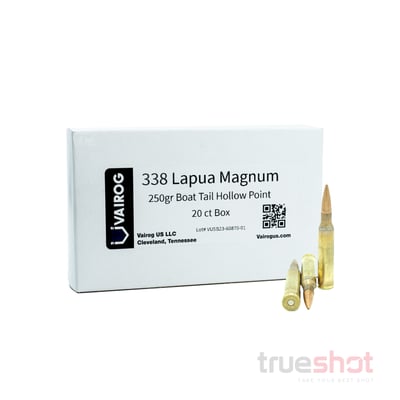 Vairog 338 Lapua Mag 250 Grain Sierra HPBT 20 Rounds - $77.99