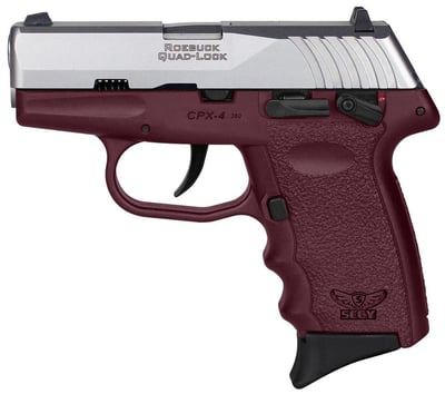 SCCY Industries CPX-4 .380 ACP 2.96" Barrel Crimson Red Frame Stainless Steel Slide Manual Thumb Safety 10rd - $217.98
