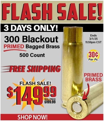 300 Blackout Primed Rifle Brass 500 Count - $149.99 + Free S/H 