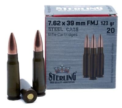 Sterling Select 7.62x39mm 123-Gr. FMJ Steel Case 1000 Rnds - $509.99