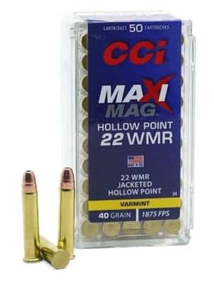 CCI Maxi Mag .22 Mag 40-Gr. HP 500 Rnds - $124.99 