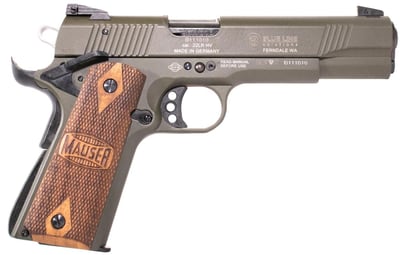 Blue Line Solutions Mauser 1911-22 22LR Rimfire Pistol with OD Green Frame and Walnut Grips - $239.99 (Free S/H on Firearms)