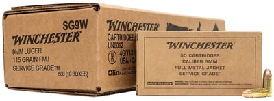 Winchester 9mm 115 Grain FMJ 500 Rounds - $109.95 