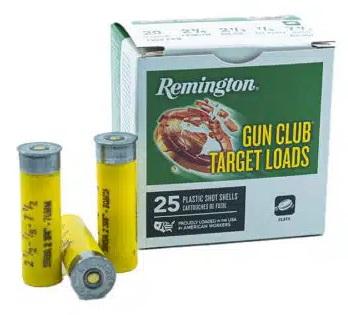 Remington Gun Club Target Loads 20-Ga. #7.5 Shot 2.75″ 7/8 oz. 1200 FPS 250 rounds - $84.99 + $10 Flat Rate Shipping
