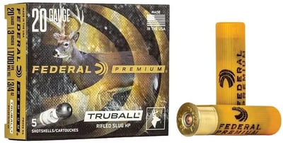 Federal Premium Vital-Shok 20 Gauge Hollow Point Rifled Slug 3" 3/4oz - $202.49 (Free Shipping on $100+ Orders)