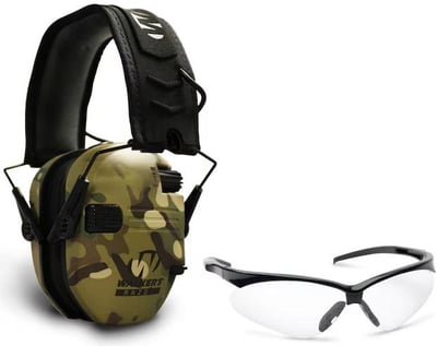 Walker's Razor Slim Electronic Earmuffs (NRR 23dB) with Crosshair Sport Shooting Glasses Multicam - $34.99 (Free Shipping on $100+ Orders)