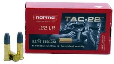 Norma TAC 22 .22LR .40-Gr. LRN 5000 Rnds - $364.99