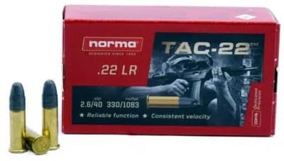 Norma TAC 22 .22LR .40-Gr. LRN 5000 Rnds - $364.99 