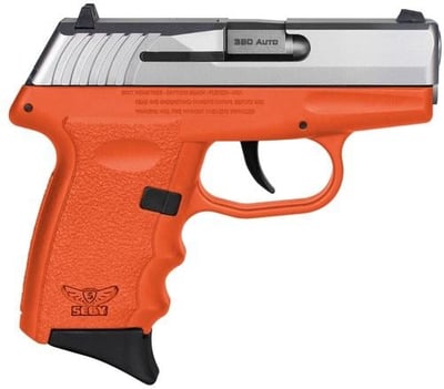 SCCY Gen3 CPX-3 .380 ACP 3.10" Barrel Orange Finish Frame Stainless Steel No Manual Thumb Safety 10rd - $205.16 