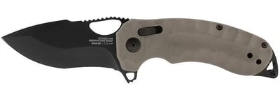SOG Kiku XR Pocket Knife 3" Tanto Point CTS-XHP Black Blade G-10 Handle Tan - $74.99 (Free Shipping on $100+ Orders)