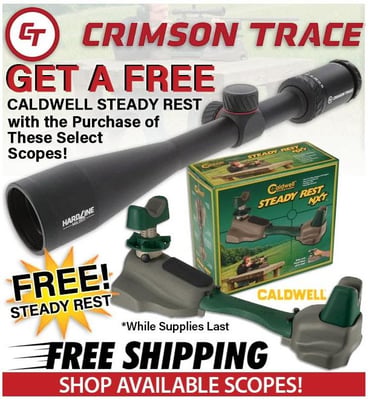 Crimson Trace Scopes SALE + Free Caldwell Steady Rest @ Midsouth Shooters Supply