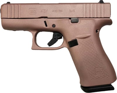 Glock 43X Rose Gold 9mm 3.41" Barrel 10-Rounds Fixed Sights - $453.99 (grab a quote) ($9.99 S/H on Firearms / $12.99 Flat Rate S/H on ammo)