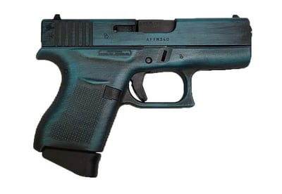 Glock 43 USA 9mm,3.39" Barrel, Aztec Teal Distressed Cerakote, 6rd - $493.85 (Free S/H on Firearms)