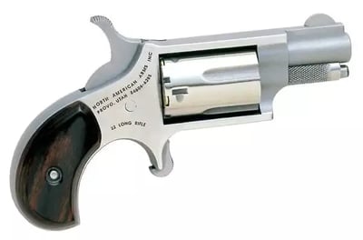 NAA 22LR Mini-Revolver 22 LR 5rd 1.13" Stainless Steel, Rosewood Bird's Head Grip - $191.91 