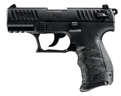 Walther P22 22LR 3.4" Barrel Black 10 Round, 2 Mags- CA Compliant - $259.89 