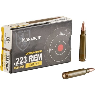 Monarch .223 Remington 62-Grain FMJ 20 rounds - $5.49 (Free S/H over $25, $8 Flat Rate on Ammo or Free store pickup)