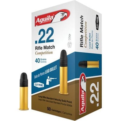 Aguila Ammunition .22 Caliber 40-Grain Match Rimfire Rifle Ammunition 50 rounds - $13.99 (Free S/H over $49 + Get 2% back from your order in OP Bucks)