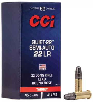 CCI Quiet-22 Semi-Auto 45 Grain Lead Round Nose 50 Rounds - $6.99 (CLUB Exclusive, read description) (Free S/H over $50)