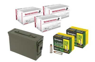 Winchester 38 Special 130gr FMJ 300rds + Remington 38 Special Semi JHP 110GR 40RDS + MILITARY AMMO CAN - $175 (Free S/H)