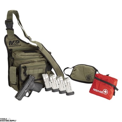 Smith & Wesson M&P9 Shield Bug Out Bag Bundle 9mm 3.1" 5 Magazines, Extra Stuff - $415.99  ($7.99 Shipping On Firearms)