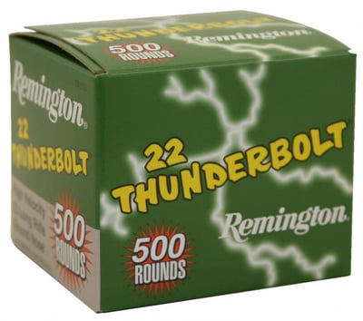 Remington Thunderbolt Ammunition 22 Long Rifle 40 Grain Lead Round Nose Bulk 500 rouncs - $49.99 