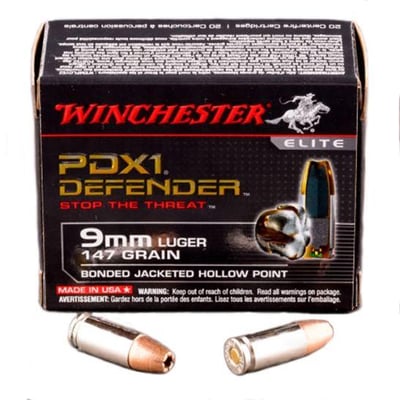 Winchester 9mm 147gr PDX1 Ammunition 20rds - S9MMPDB1 - $24.99