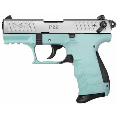 WALTHER P22 QD 22 LR 3.42" Nickel 10+1 Angel Blue Frame - $257.54 (Free S/H on Firearms)