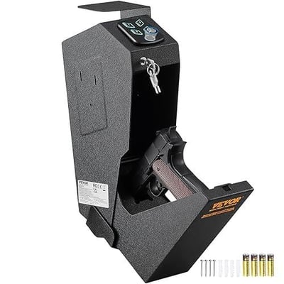 VEVOR Gun Safe for Pistols, Biometric Gun Safe with Three Quick Access Ways of Fingerprints, Passwords and Keys, Handgun Safe for 1 Pistol for Home, Bedside, Nightstand, Wall - $51.42 + FREE Shipping