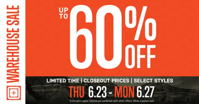 Warehouse Sale Up To 60% Off Select Products @ 5.11 Tactical (Free S/H over $99)