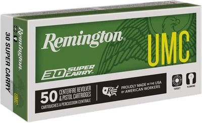 Remington UMC Ammo 30 Super Carry 100 Grain FMJ 50 Rounds - $24.99