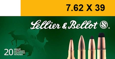 Sellier Bellot 7.62X39mm 123 GR FFMJ 20 BX - $8.99