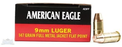 American Eagle 9mm 147gr FMJ FP Ammunition 50rds - AE9FP - $19.25